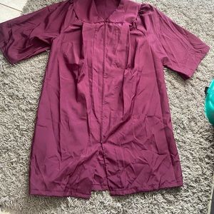 Maroon cap and gown